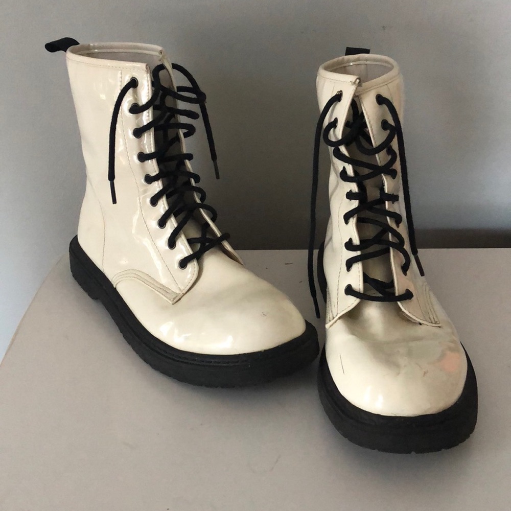 white combat boots